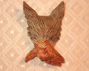 Ex Lg Wolf /Dog Head Pendant Hand Carved