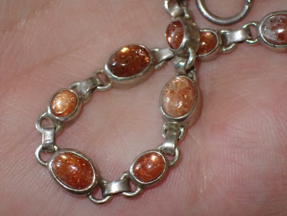 Sunstone Sterling Silver Link Bracelet - image 4