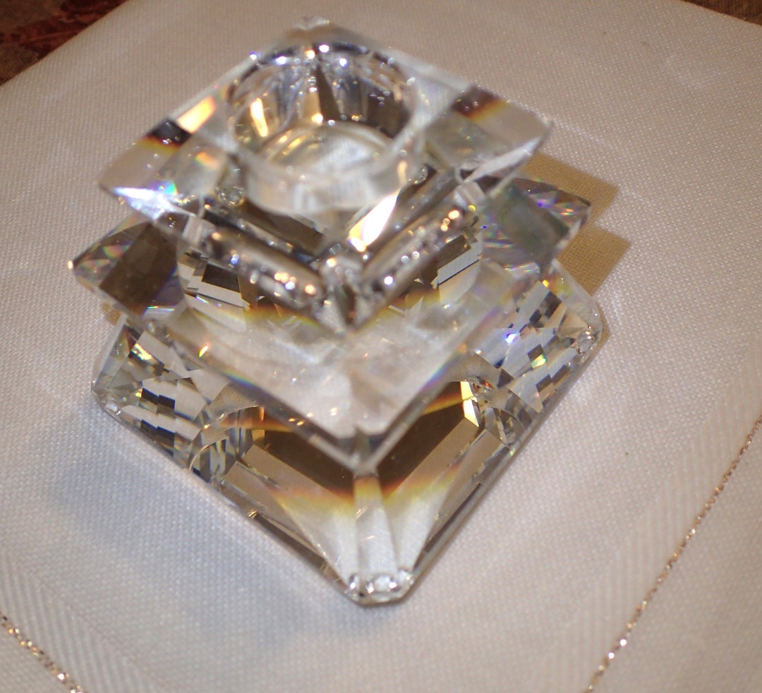 Swarovski Crystal Candlestick 2.25 Wide. 3 Tiers Etsy