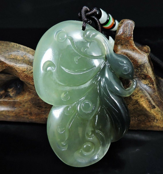 Butterfly Natural A Jadeite Pendant with Jade Nec… - image 3