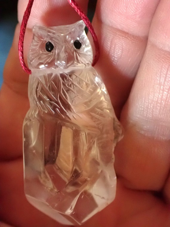 Clear Quartz OWL on Quartz Point Pendant