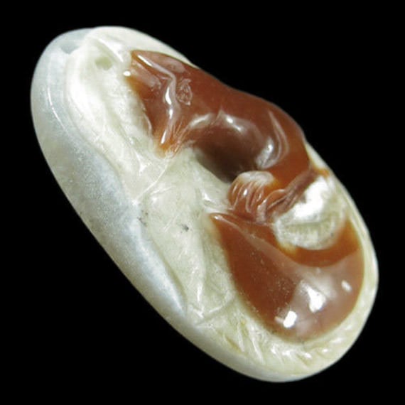 Fox Carved Natural Multi Color Agate Hand Carved … - image 2