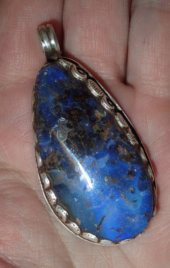 Boulder Opal Mineral sterling silver Pendant