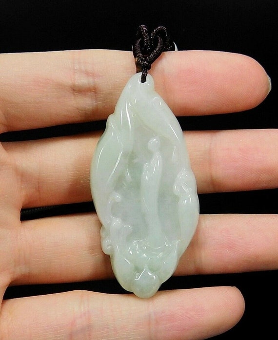 Unique Jade Monk & lotus flower Pendant  Certified - image 4