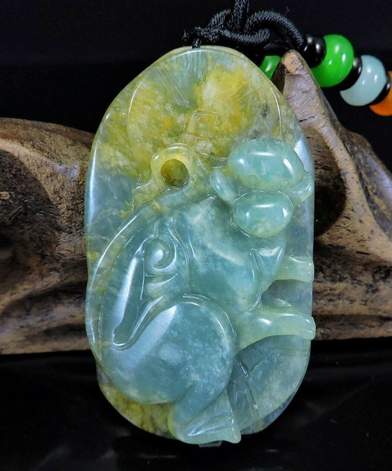 Hand-carved Monkey Jadeite Pendant jade Necklace