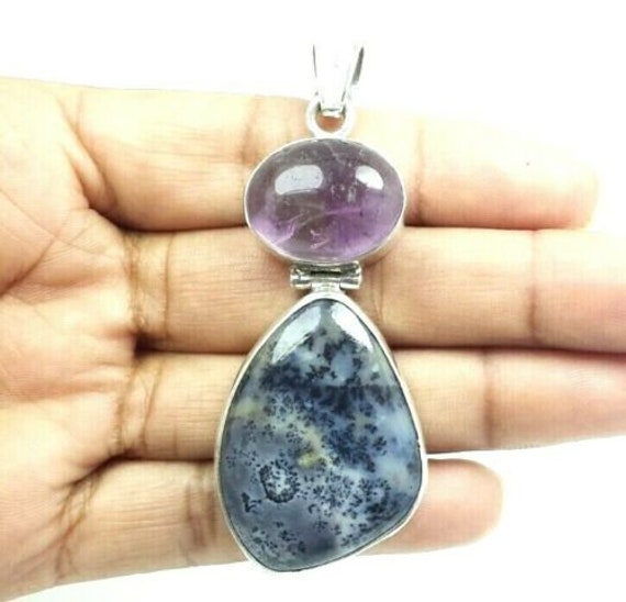 Amethyst Dendritic Opal Opal Sterling Silver 925 … - image 1