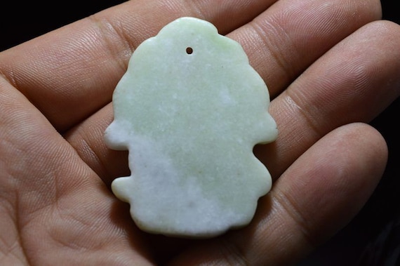 natural White jade carved amulet Pendant Necklace - image 4
