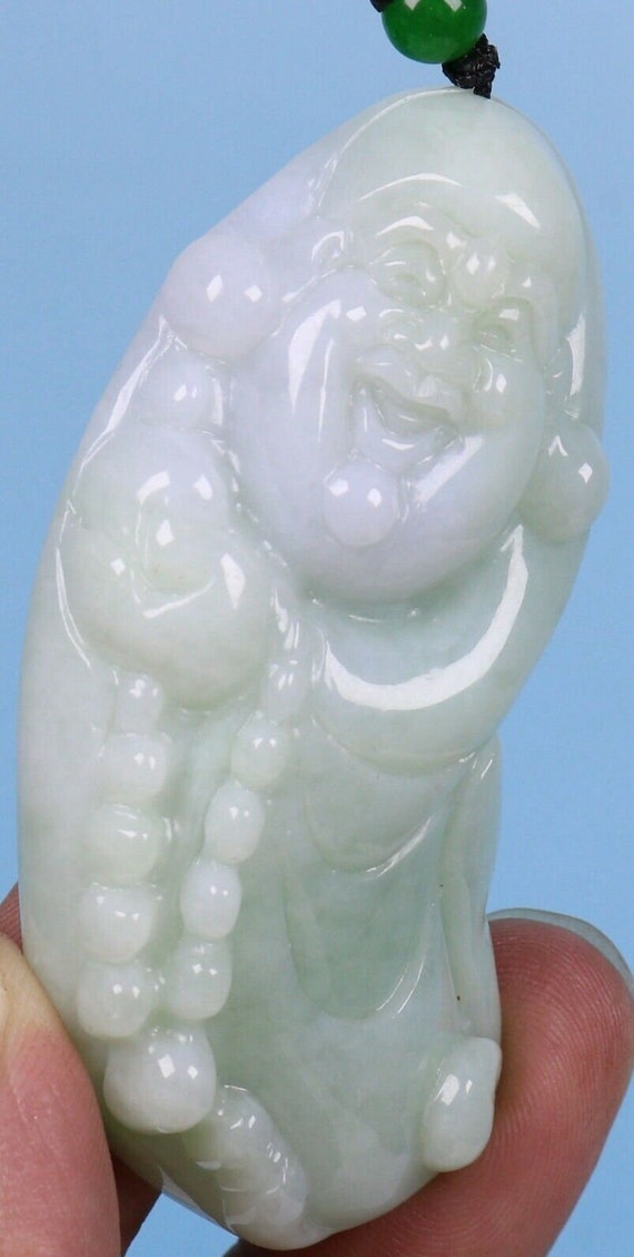 Certified Maitreya Buddha Pendant Green A Jadeite 