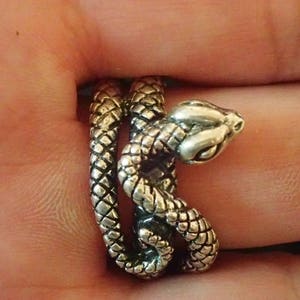 Snake Ring Heavy Sterling Silver Mens Size image 2