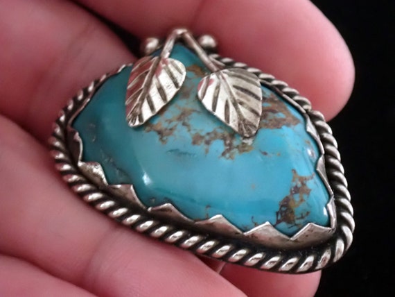 Turquoise RIng in Tibetan Silver adjustable - image 3