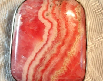 Rhodochrosite Pendant in Sterling Silver