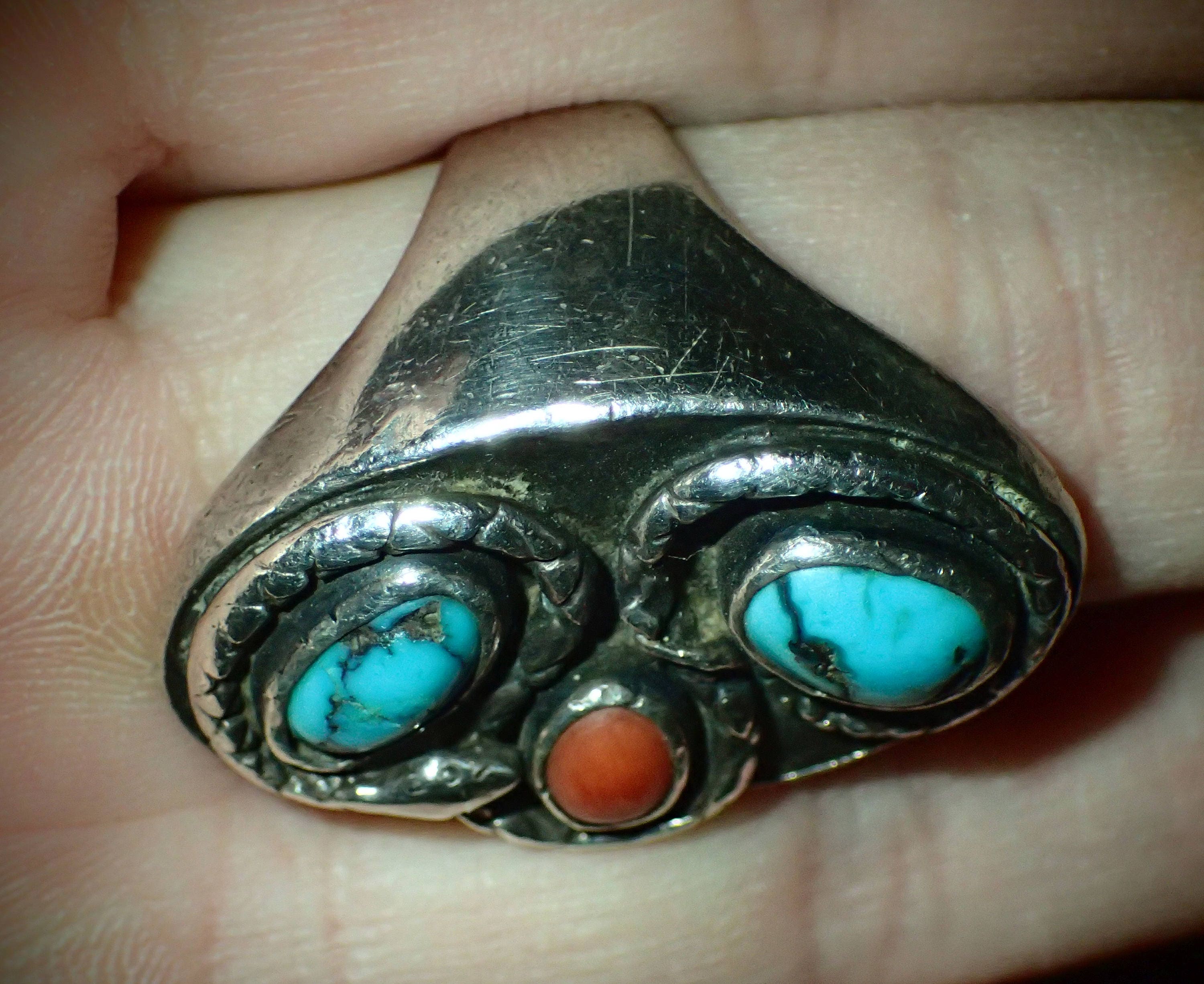 Snake Eyes Turquoise Vintage Navajo Native American Jewelry