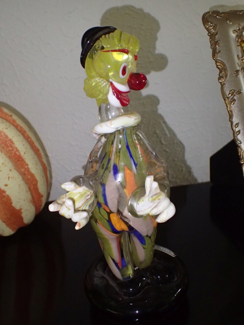 Vintage Murano Hand Blown Glass Clown Figurine Etsy