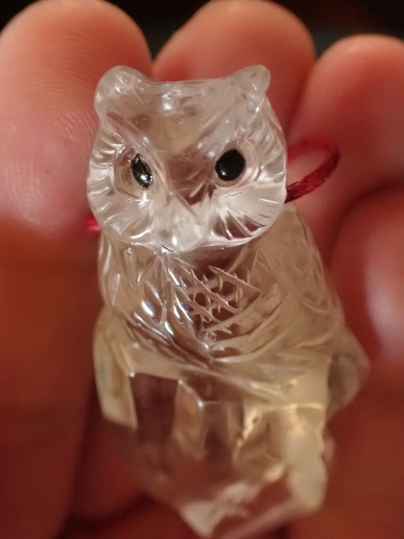 Clear Quartz OWL on Quartz Point Pendant - image 8