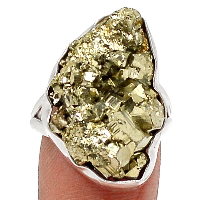 Peruvian Golden Pyrite nugget size 7.5 Ring image 1