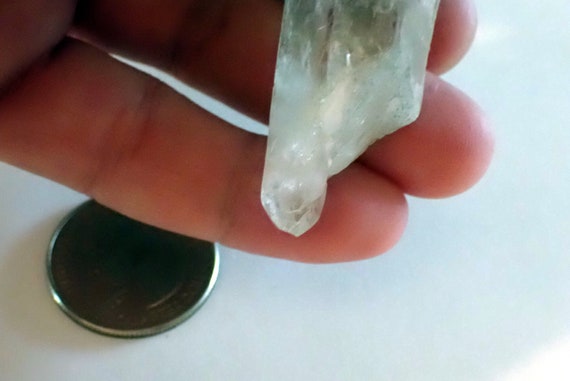 Natural Point Clear Quartz Crystal Pendant with t… - image 9