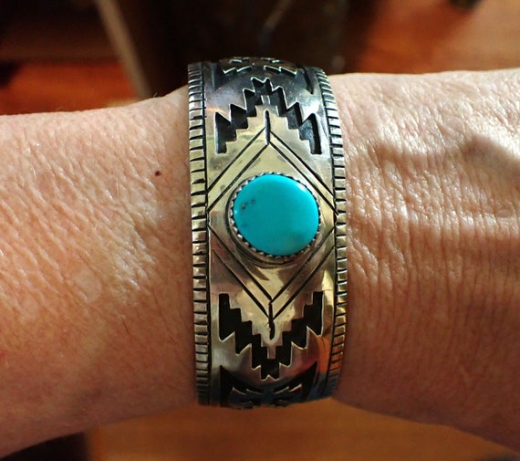 Hopi Turquoise Cuff Bracelet Native American. sig… - image 5