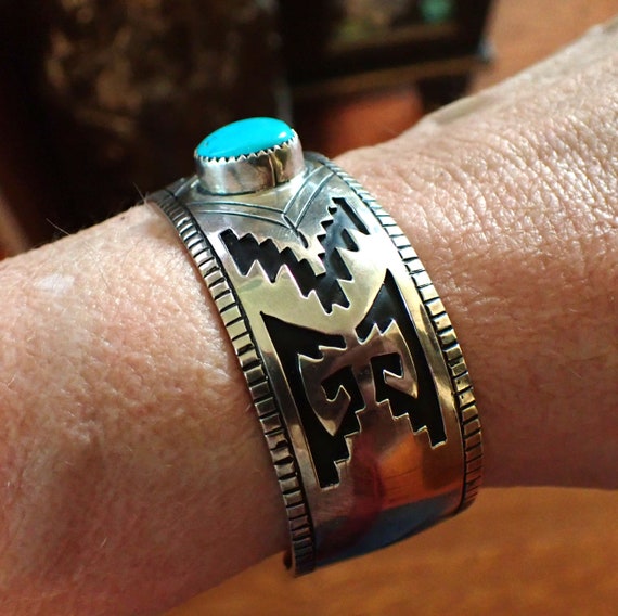 Hopi Turquoise Cuff Bracelet Native American. sig… - image 3