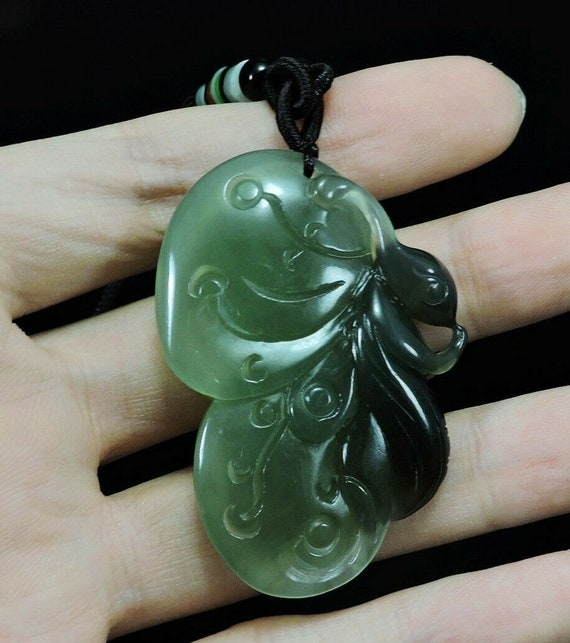 Butterfly Natural A Jadeite Pendant with Jade Nec… - image 2
