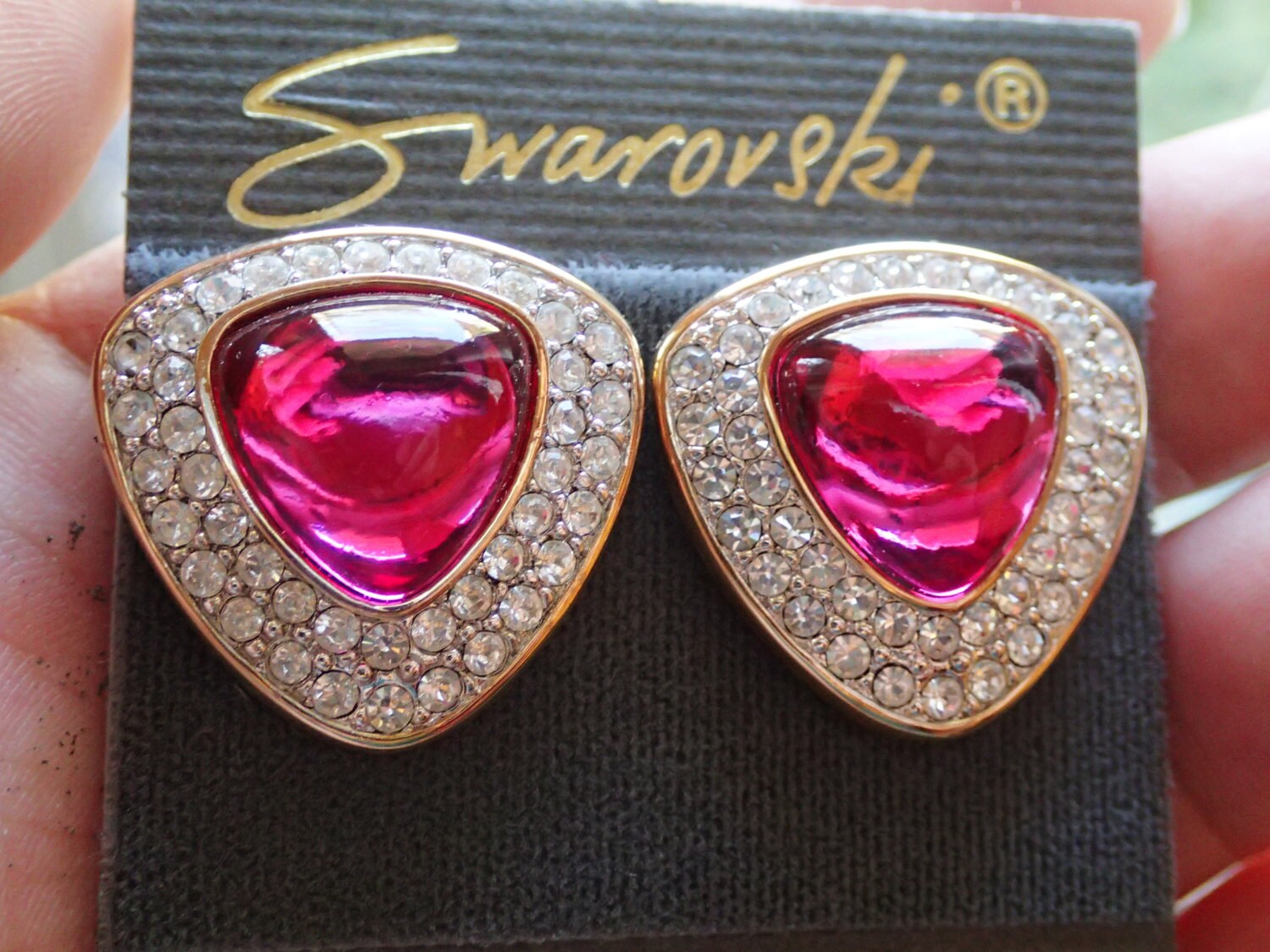 Vintage swarovski clip on earrings deals