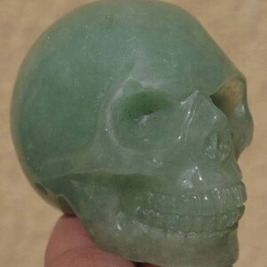 Green Aventurine Crystal Carved Skull 1.9 inch image 3