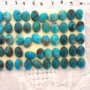 Oval Natural Turquoise Cabs 7x 5 x 2-3 mm TWO Cabs