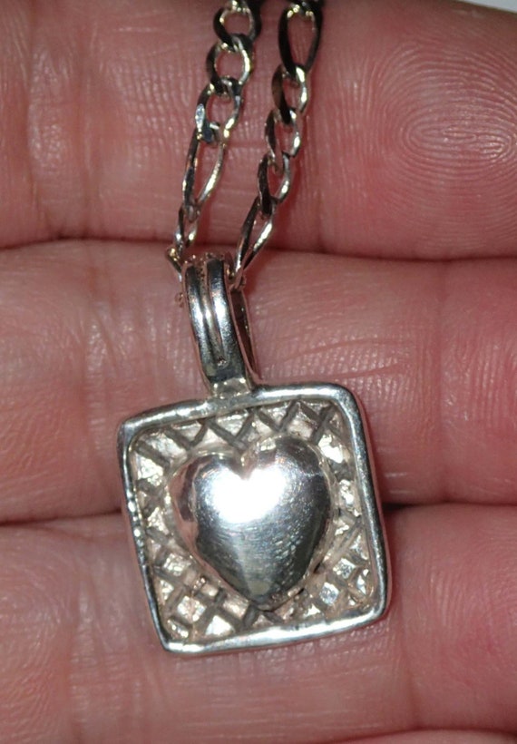 Heavy Sterling Heart Pendant with Thick Sterling S