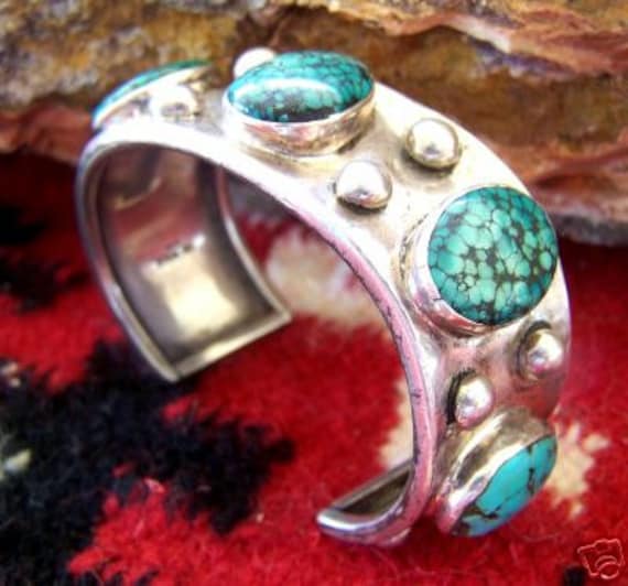 Pawn Old Turquoise Cuff Bracelet - image 1