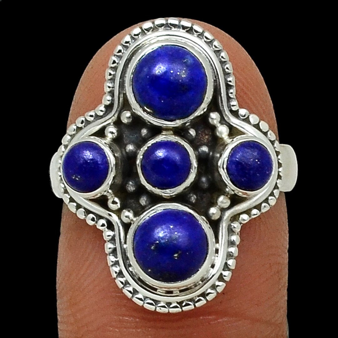 Lapis Lazuli Gemstone Ring in Sterling Sz 7.5 Etsy