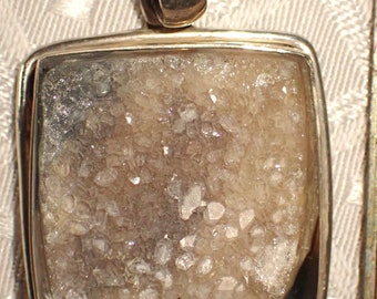 DRUSY QUARTZ PENDANT in Sterling silver