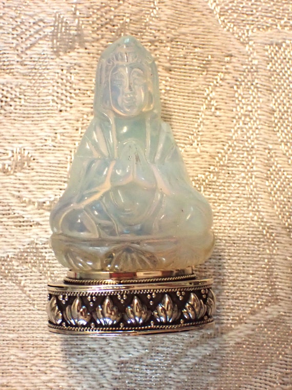 Guanyin Quanyin Buddha Figure Pendant in Sterling - image 9
