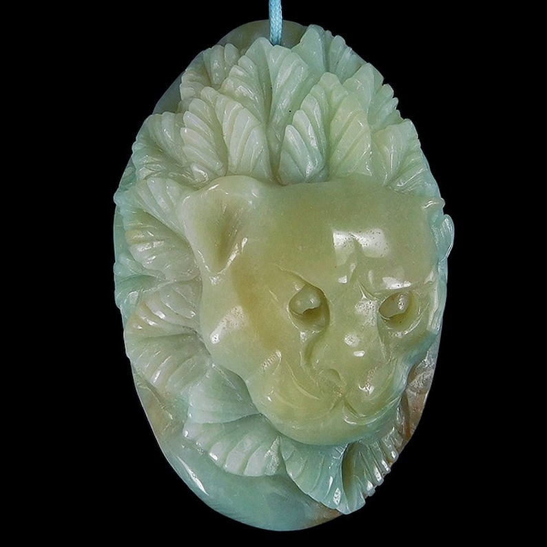 Hand Carved Tiger Bead Pendant