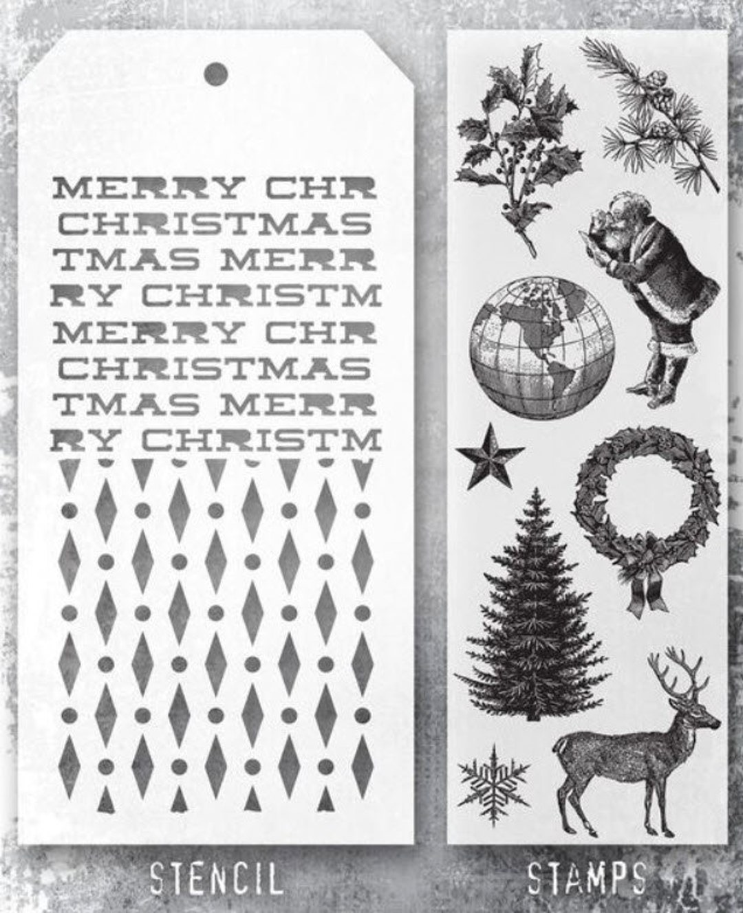 Tim Holtz Clear Stamps and Stencil HOLIDAY THINGS Clear Etsy