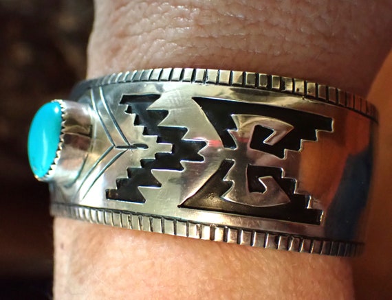 Hopi Turquoise Cuff Bracelet Native American. sig… - image 2