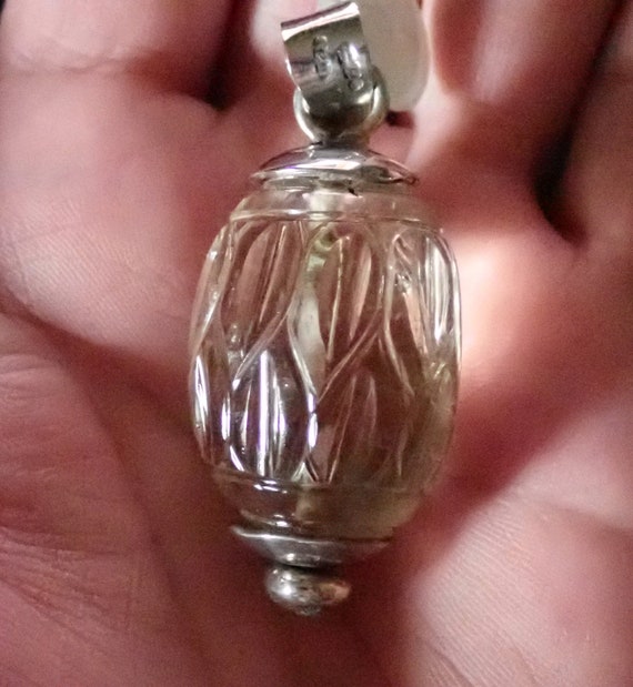 Carved crystal pendant in Sterling - image 1