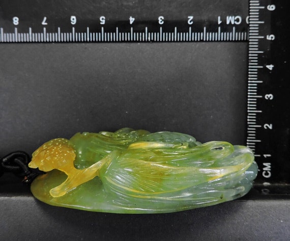 Jade Rooster Bird 100% Natural JADE jadeite Penda… - image 7