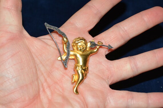 Vintage Judith Jack Angel Cherub brooch - image 2