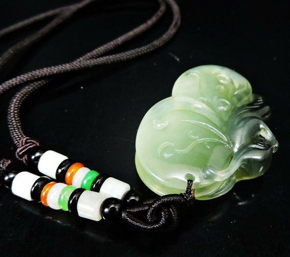 Butterfly Natural A Jadeite Pendant with Jade Nec… - image 8