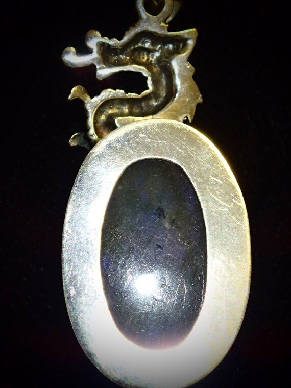 Labradorite Pendant with Sterling Silver Dragon - image 3