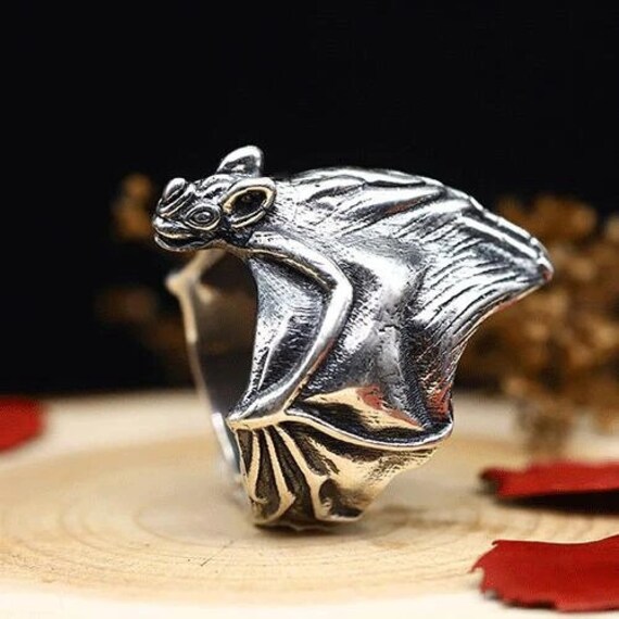Bat ring sale silver