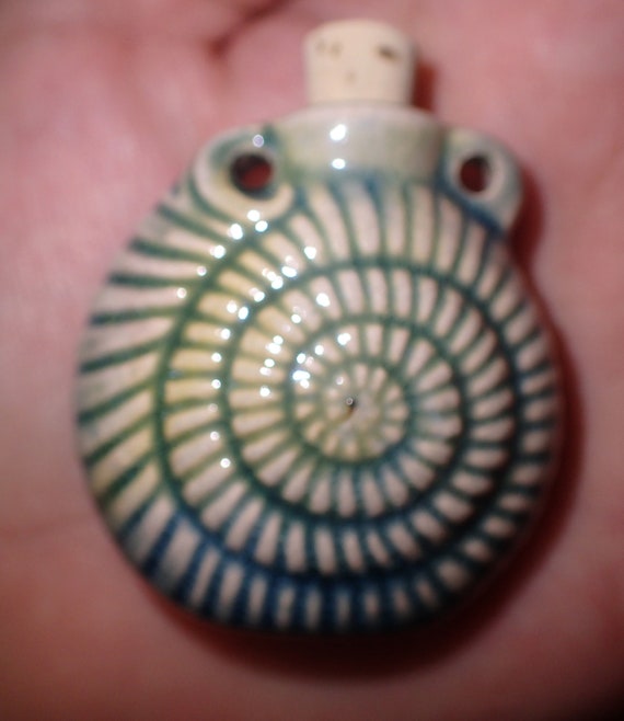 Ceramic Ammonite Bottle pendant glazed - image 2