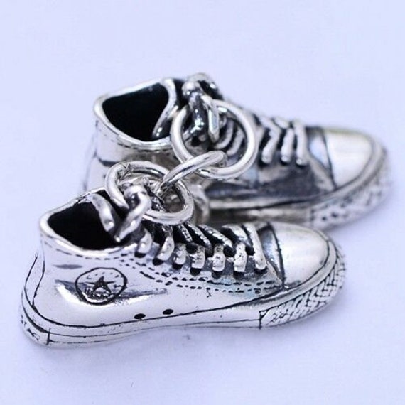 Two Basketball Canvas Shoes in Sterling Pendant - image 4