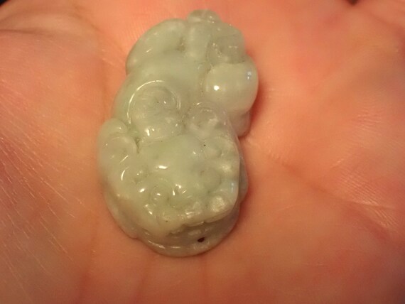 Jade Carved Pixie Pendant - image 2