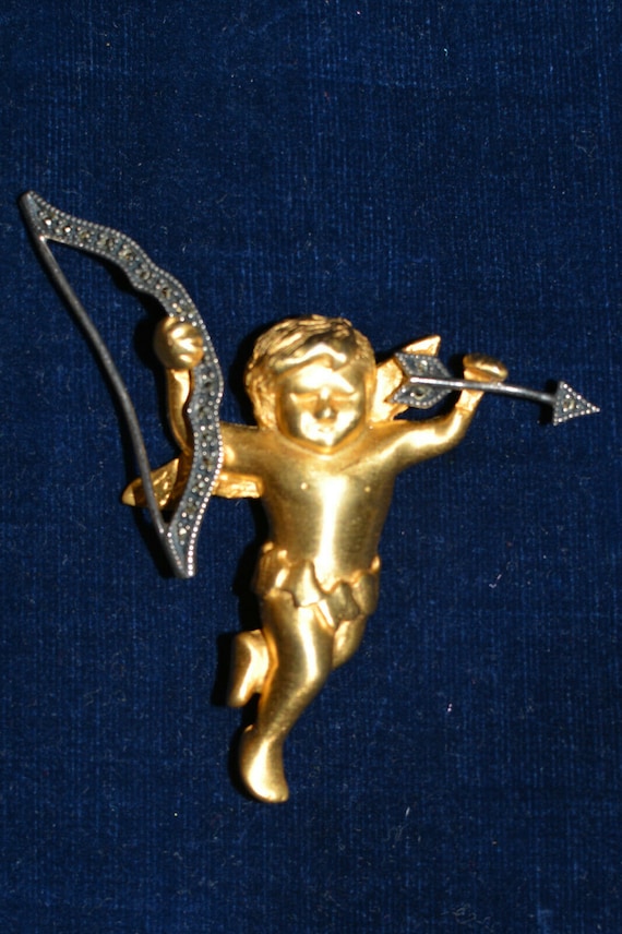 Vintage Judith Jack Angel Cherub brooch - image 1