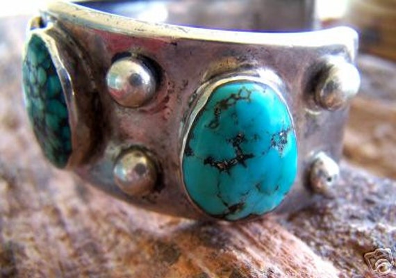 Pawn Old Turquoise Cuff Bracelet - image 3