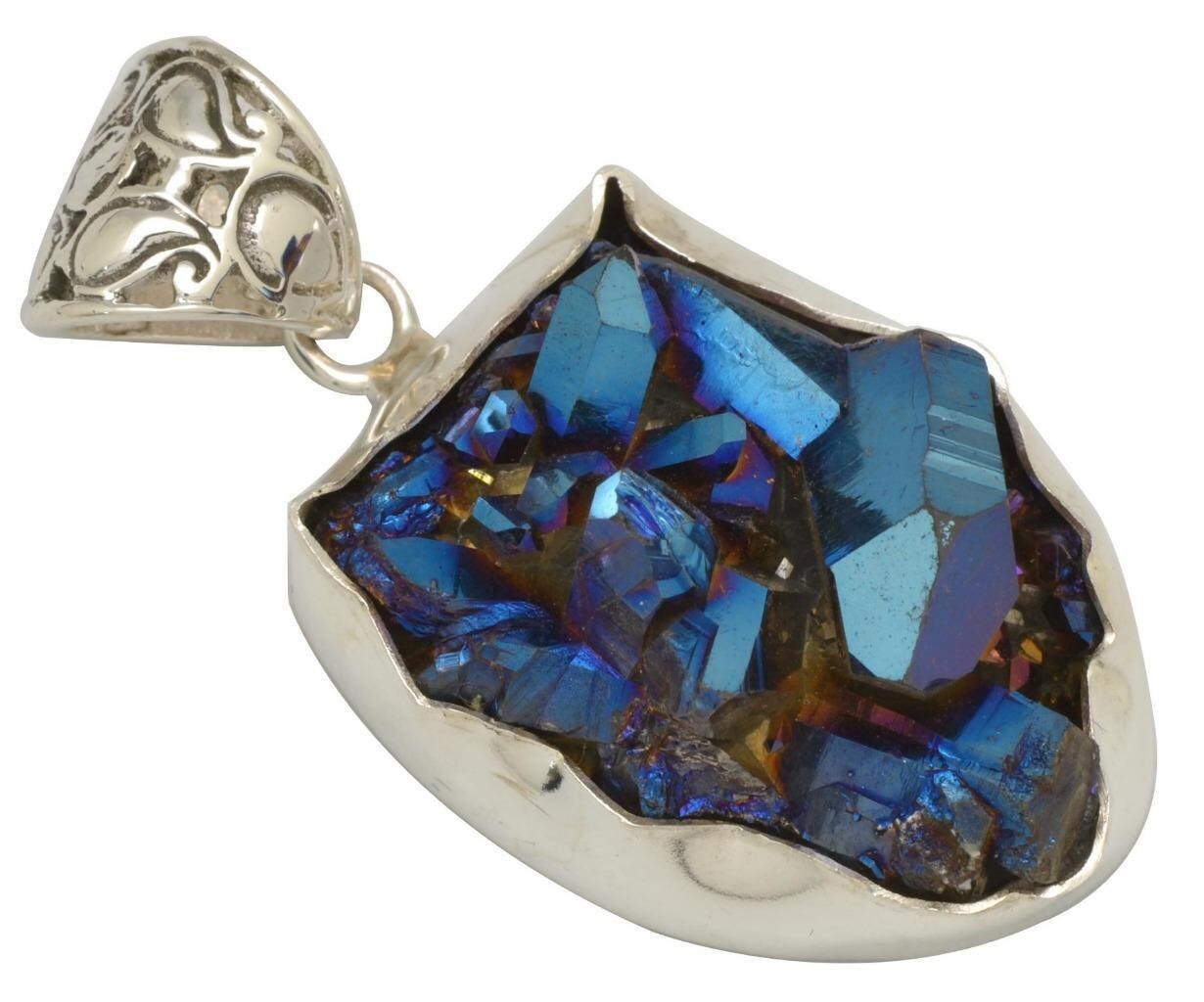 48.6cts Huge Blue Titanium Quartz Pendant Etsy