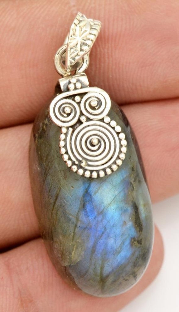 Labradorite Pendant Sterling Silver Pendant