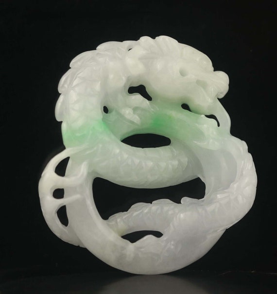 Dragon Hand-carved Jade Pendant - image 1