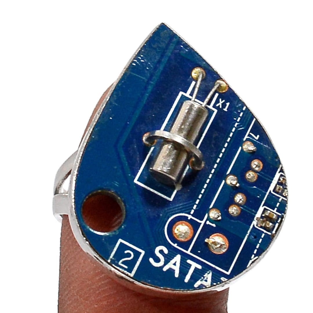 Circuit Board Computer Chip Recycled 925 Silver Ring S.9.5 - Etsy