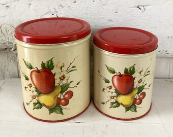 Pear apple tin canister set DECOWARE Tin Canister set